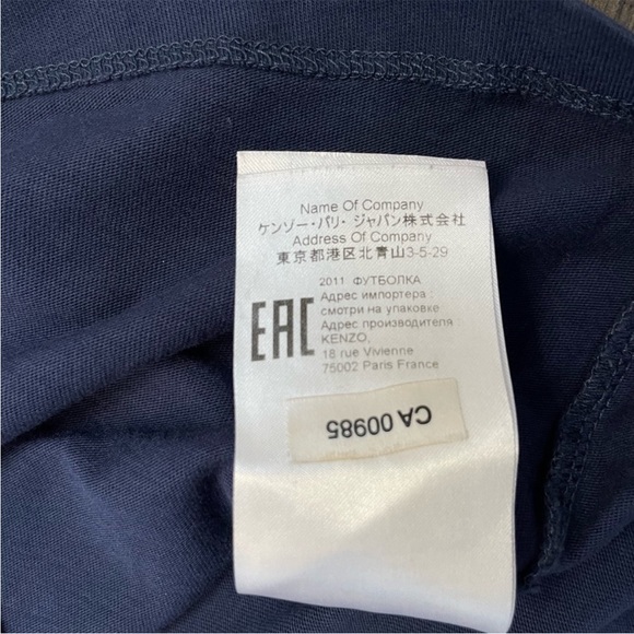 Navy Blue Kenzo Graphic Tee Shirt (S) - Picture 5 of 9